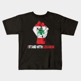 i stand with lebanon freedom co Kids T-Shirt